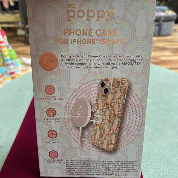 Xo Poppy Phone case IPhone MagSafe  Compatible iPhone 15/14/13 Rainbow Pride NEW - Picture 4 of 4